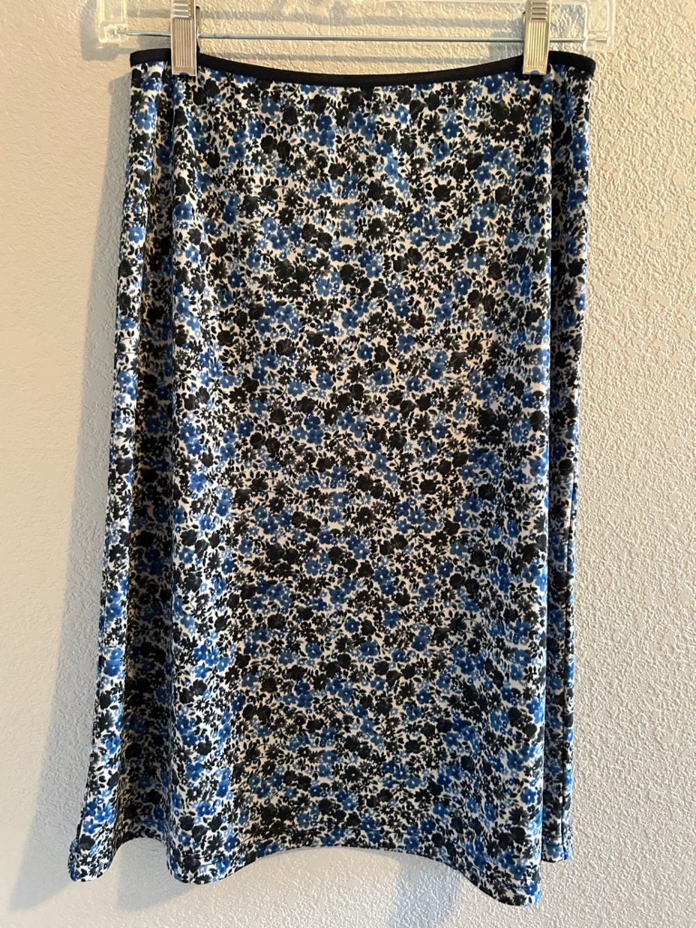 Blue Floral A-Line Skirt
